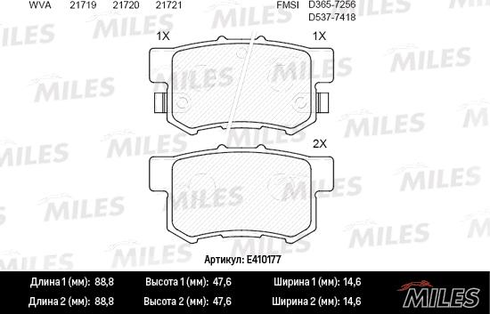 Miles E410177 - Kit pastiglie freno, Freno a disco autozon.pro