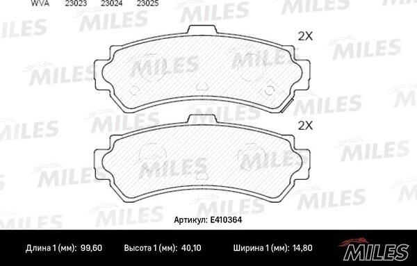 Miles E410364 - Kit pastiglie freno, Freno a disco autozon.pro