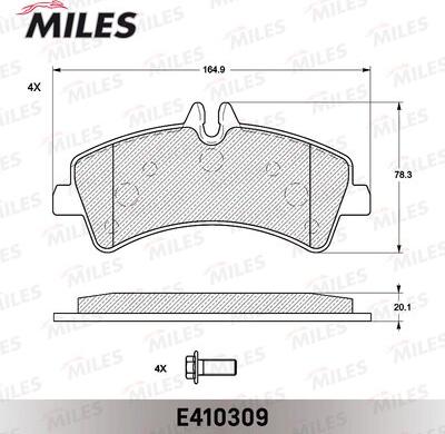 Miles E410309 - Kit pastiglie freno, Freno a disco autozon.pro