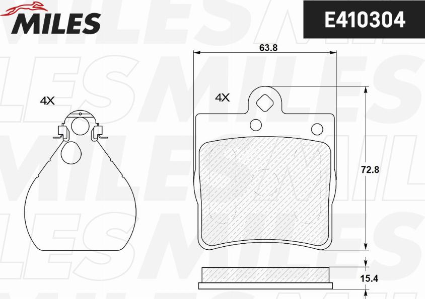 Miles E410304 - Kit pastiglie freno, Freno a disco autozon.pro