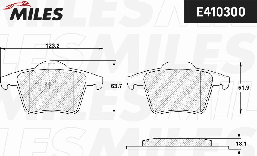 Miles E410300 - Kit pastiglie freno, Freno a disco autozon.pro