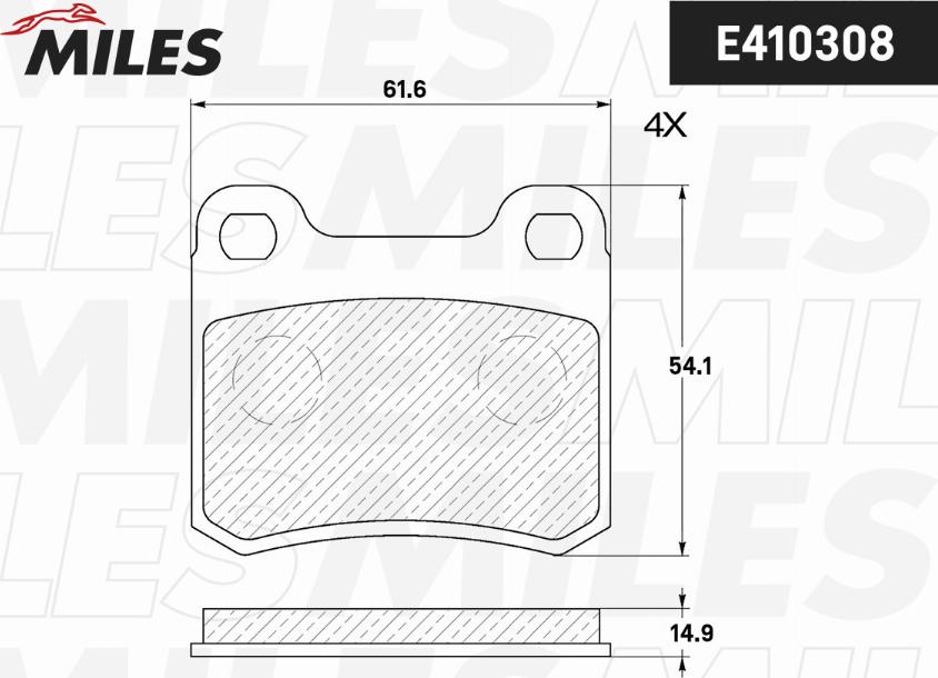 Miles E410308 - Kit pastiglie freno, Freno a disco autozon.pro