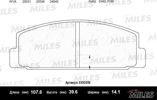 Miles E410319 - Kit pastiglie freno, Freno a disco autozon.pro