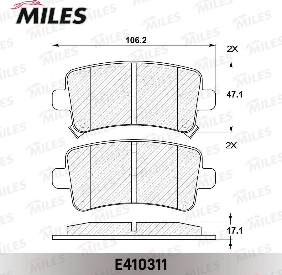 Miles E410311 - Kit pastiglie freno, Freno a disco autozon.pro