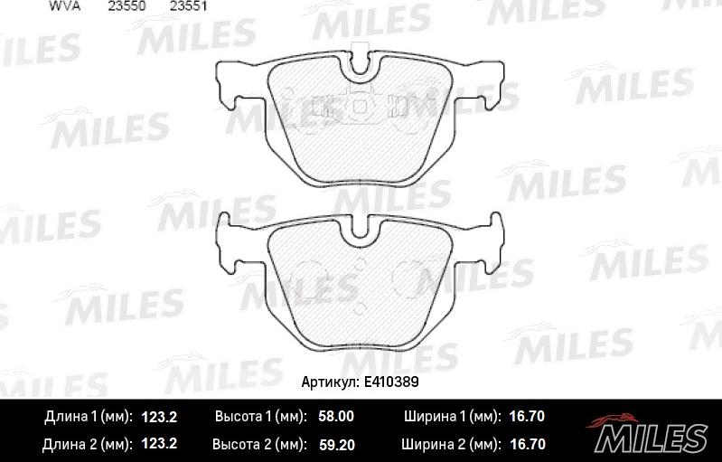 Miles E410389 - Kit pastiglie freno, Freno a disco autozon.pro