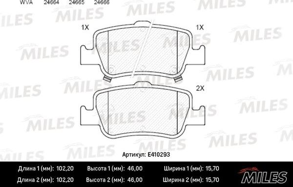 Miles E410293 - Kit pastiglie freno, Freno a disco autozon.pro