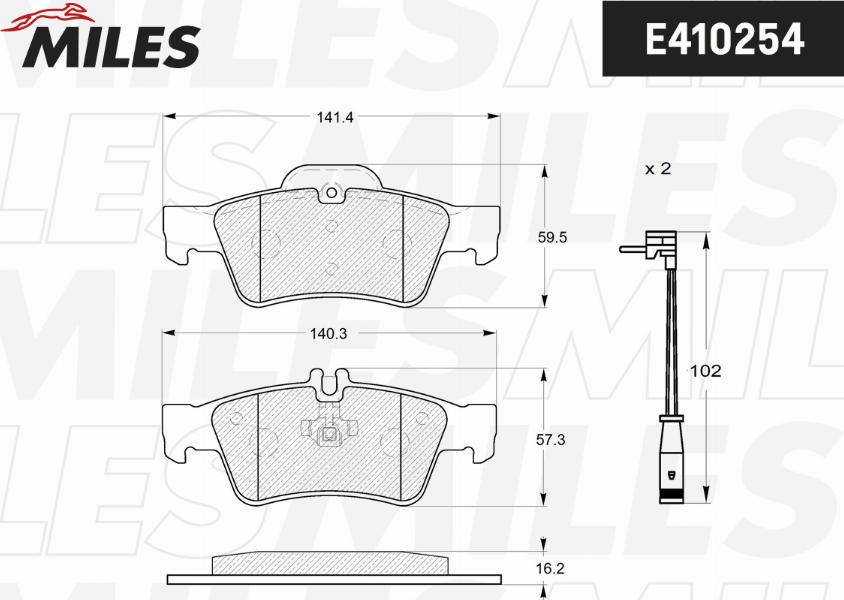 Miles E410254 - Kit pastiglie freno, Freno a disco autozon.pro