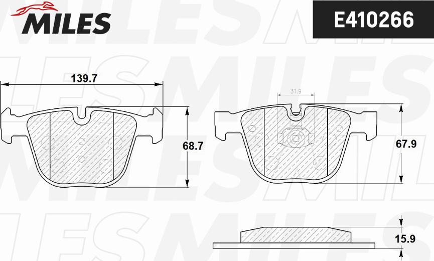 Miles E410266 - Kit pastiglie freno, Freno a disco autozon.pro