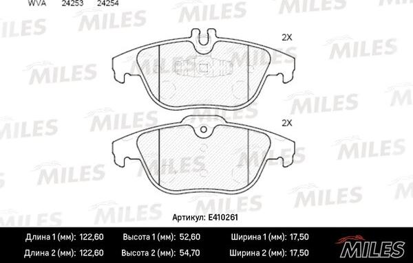 Miles E410261 - Kit pastiglie freno, Freno a disco autozon.pro