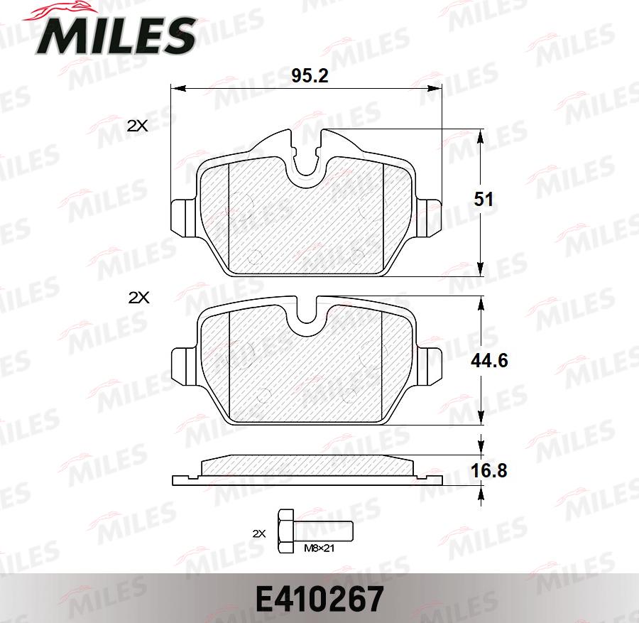 Miles E410267 - Kit pastiglie freno, Freno a disco autozon.pro