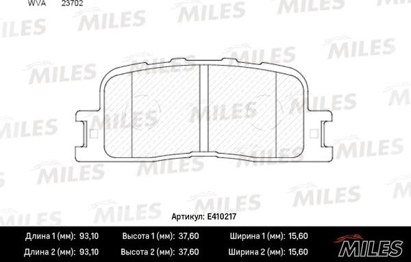 Miles E410217 - Kit pastiglie freno, Freno a disco autozon.pro