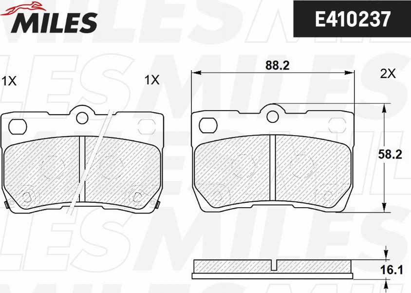 Miles E410237 - Kit pastiglie freno, Freno a disco autozon.pro