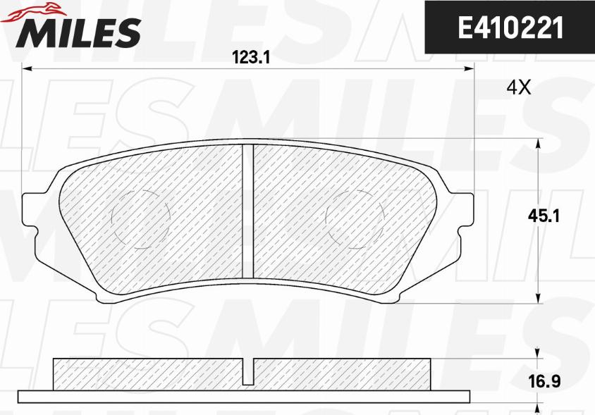 Miles E410221 - Kit pastiglie freno, Freno a disco autozon.pro