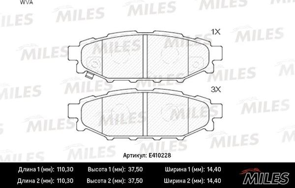 Miles E410228 - Kit pastiglie freno, Freno a disco autozon.pro