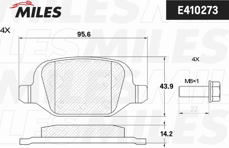 Miles E410273 - Kit pastiglie freno, Freno a disco autozon.pro