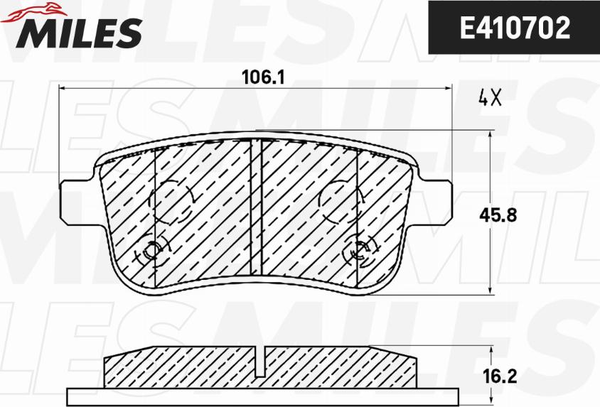 Miles E410702 - Kit pastiglie freno, Freno a disco autozon.pro