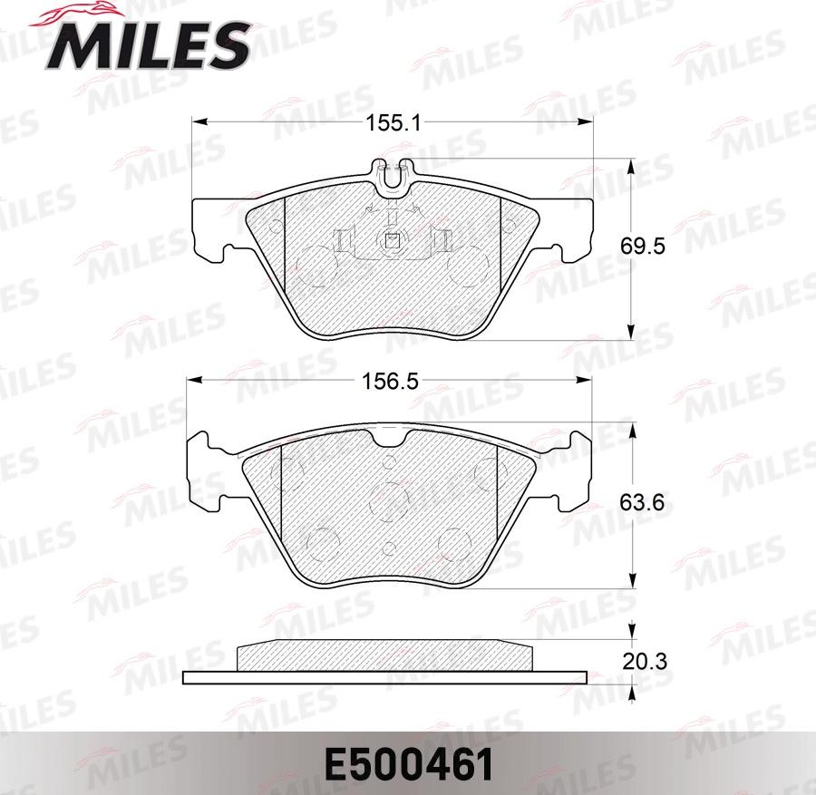 Miles E500461 - Kit pastiglie freno, Freno a disco autozon.pro