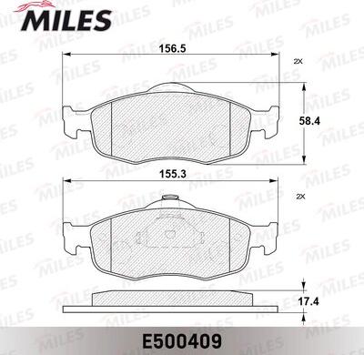 Miles E500409 - Kit pastiglie freno, Freno a disco autozon.pro