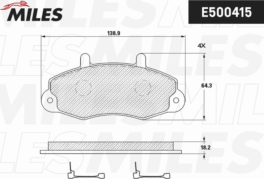 Miles E500415 - Kit pastiglie freno, Freno a disco autozon.pro