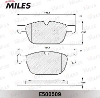 Miles E500509 - Kit pastiglie freno, Freno a disco autozon.pro