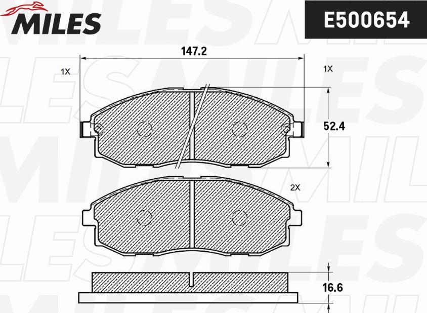 Miles E500654 - Kit pastiglie freno, Freno a disco autozon.pro