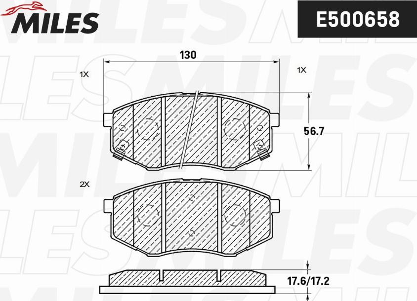 Miles E500658 - Kit pastiglie freno, Freno a disco autozon.pro