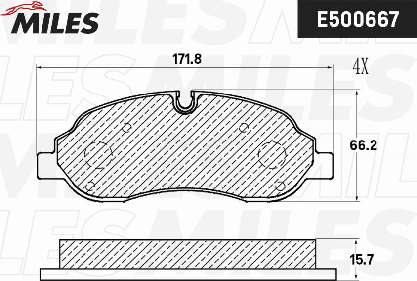 Miles E500667 - Kit pastiglie freno, Freno a disco autozon.pro