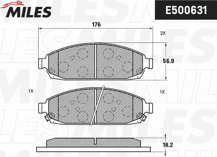 Miles E500631 - Kit pastiglie freno, Freno a disco autozon.pro