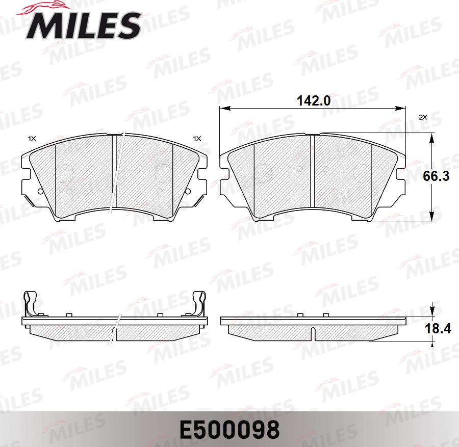 Miles E500098 - Kit pastiglie freno, Freno a disco autozon.pro