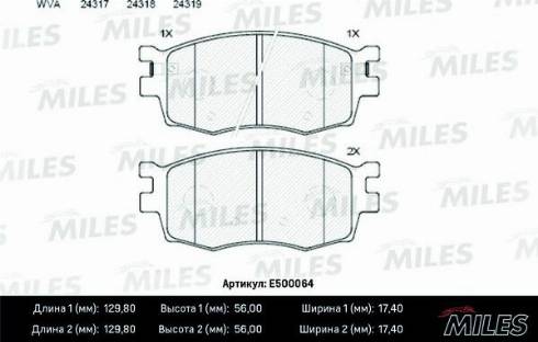 Miles E500064 - Kit pastiglie freno, Freno a disco autozon.pro