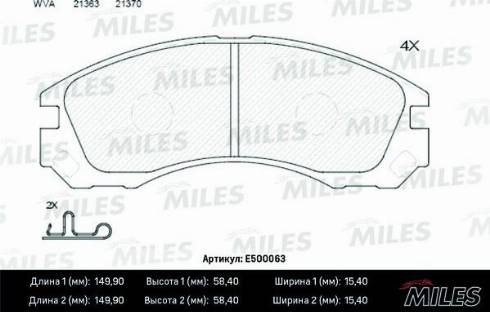 Miles E500063 - Kit pastiglie freno, Freno a disco autozon.pro