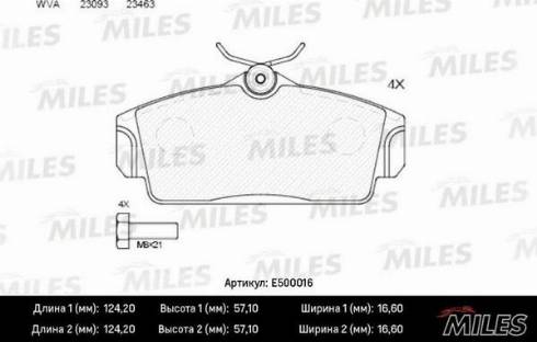 Miles E500016 - Kit pastiglie freno, Freno a disco autozon.pro