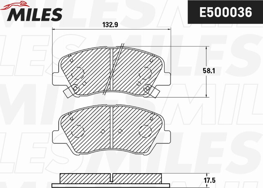 Miles E500036 - Kit pastiglie freno, Freno a disco autozon.pro