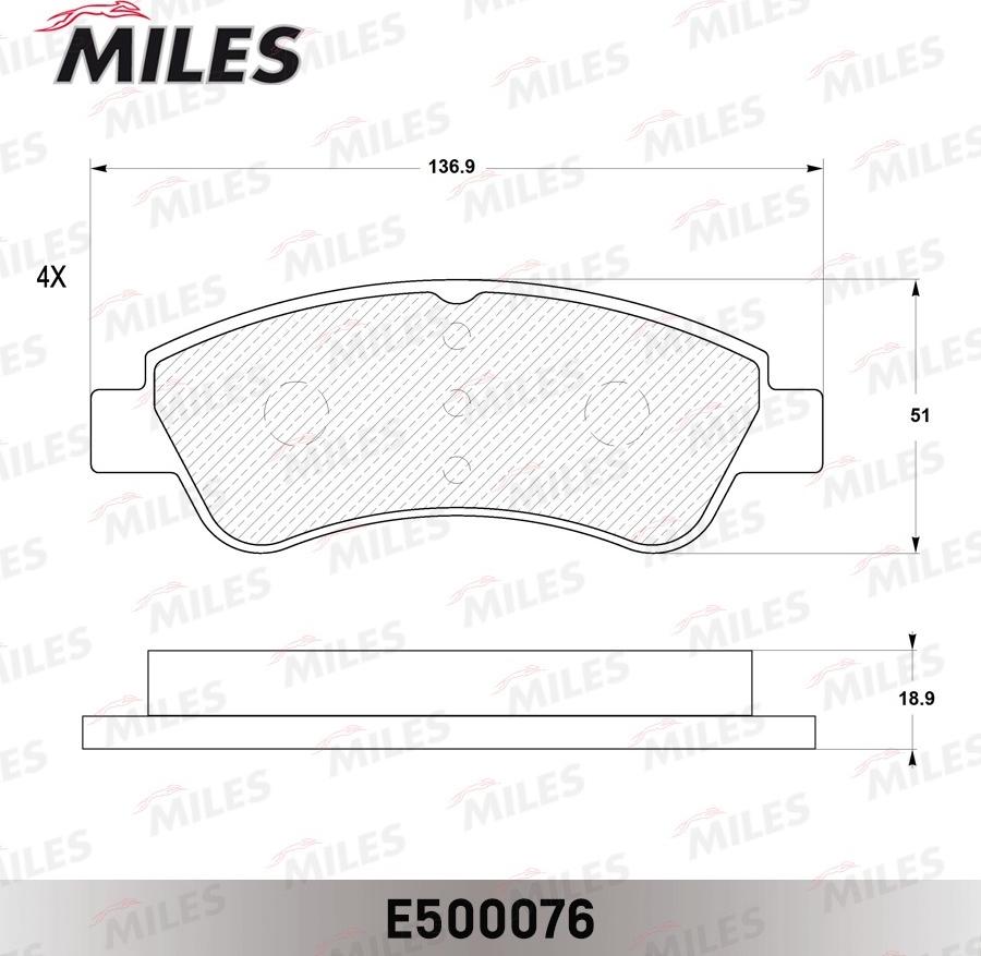 Miles E500076 - Kit pastiglie freno, Freno a disco autozon.pro