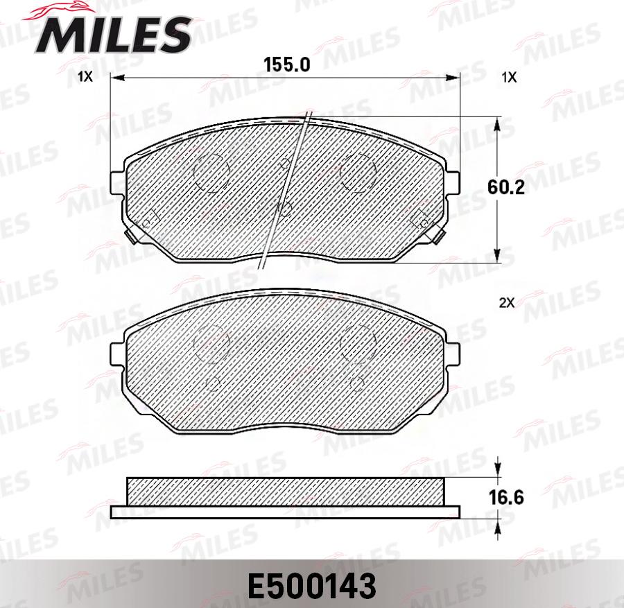 Miles E500143 - Kit pastiglie freno, Freno a disco autozon.pro