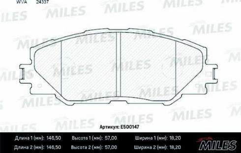 Miles E500147 - Kit pastiglie freno, Freno a disco autozon.pro