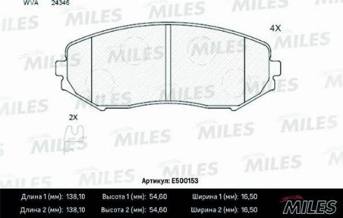 Miles E500153 - Kit pastiglie freno, Freno a disco autozon.pro