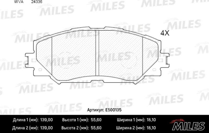 Miles E500135 - Kit pastiglie freno, Freno a disco autozon.pro