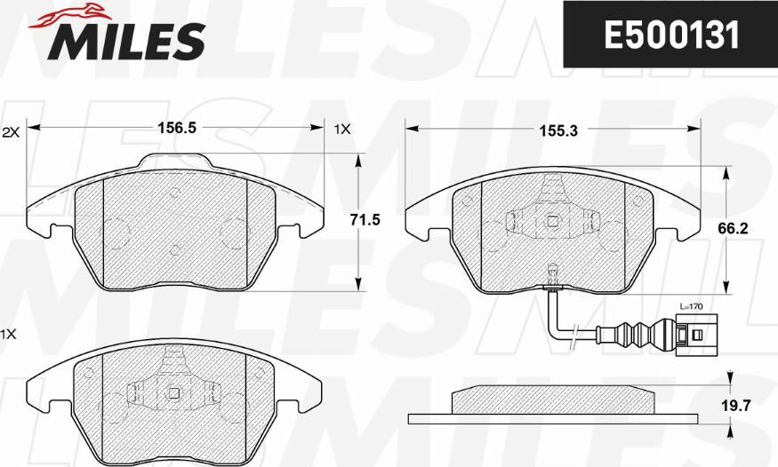 Miles E500131 - Kit pastiglie freno, Freno a disco autozon.pro