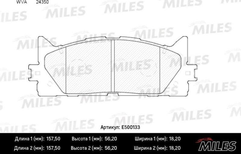 Miles E500133 - Kit pastiglie freno, Freno a disco autozon.pro