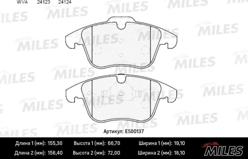 Miles E500137 - Kit pastiglie freno, Freno a disco autozon.pro