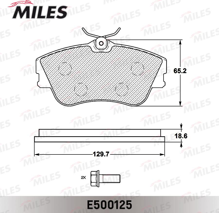 Miles E500125 - Kit pastiglie freno, Freno a disco autozon.pro