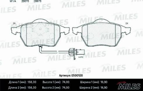 Miles E500120 - Kit pastiglie freno, Freno a disco autozon.pro