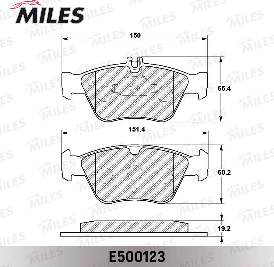 Miles E500123 - Kit pastiglie freno, Freno a disco autozon.pro