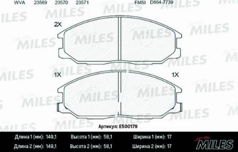 Miles E500179 - Kit pastiglie freno, Freno a disco autozon.pro