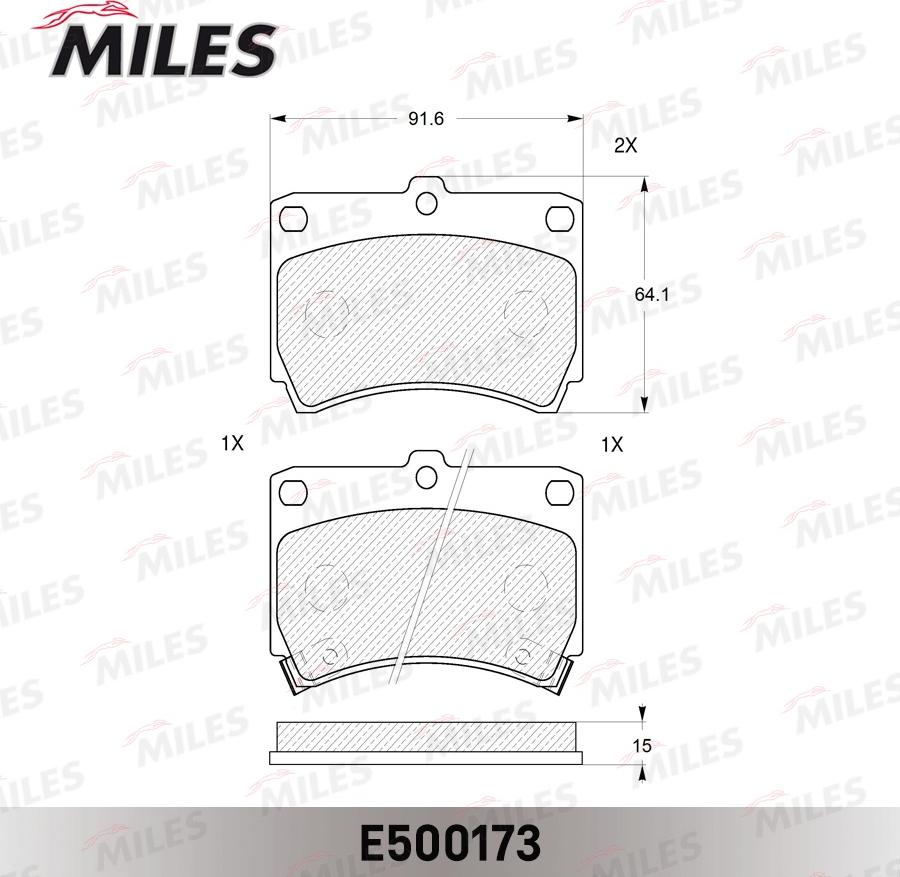 Miles E500173 - Kit pastiglie freno, Freno a disco autozon.pro