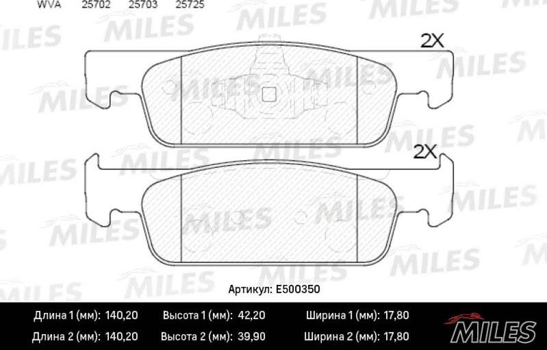 Miles E500350 - Kit pastiglie freno, Freno a disco autozon.pro