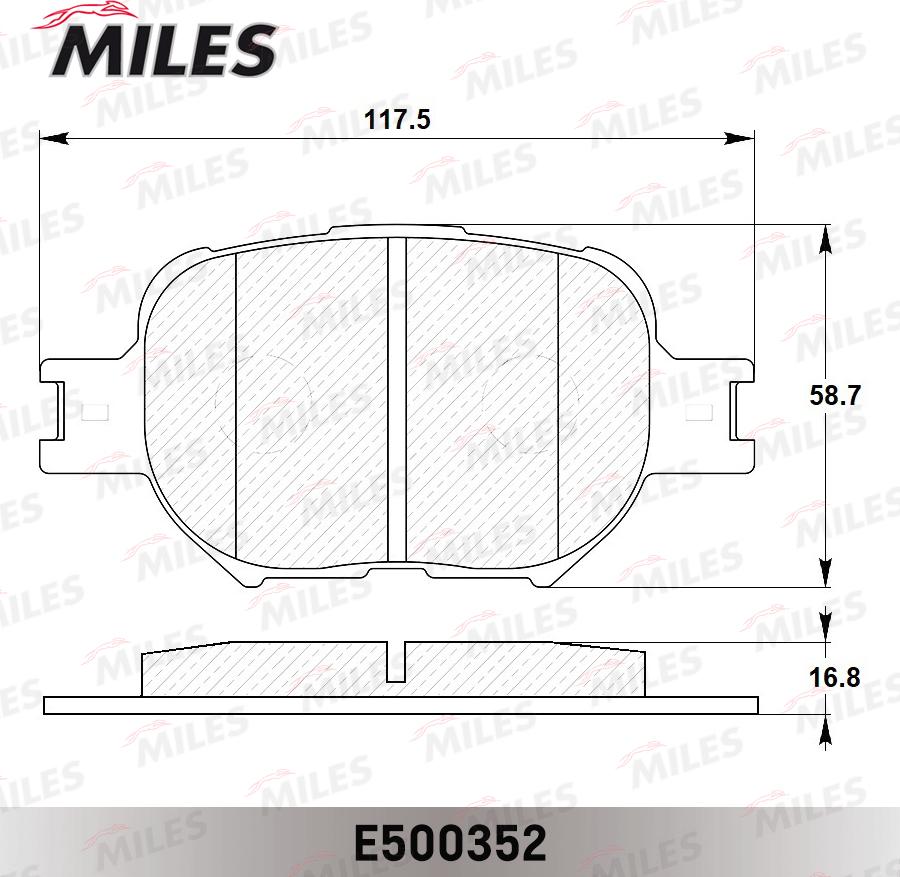 Miles E500352 - Kit pastiglie freno, Freno a disco autozon.pro