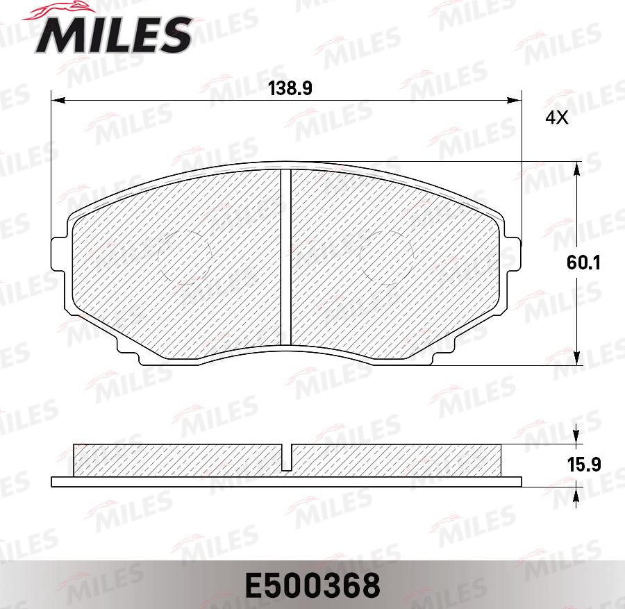 Miles E500368 - Kit pastiglie freno, Freno a disco autozon.pro