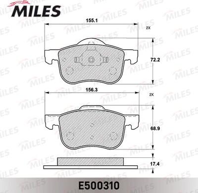 Miles E500310 - Kit pastiglie freno, Freno a disco autozon.pro